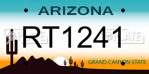 RT1241 Arizona License Plate