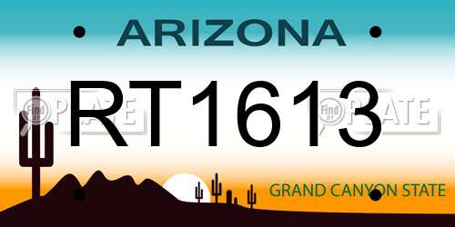 RT1613 Arizona License Plate