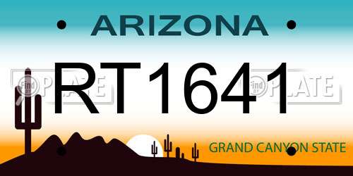 RT1641 Arizona License Plate