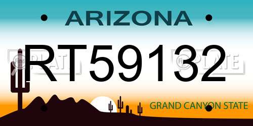 RT59132 Arizona License Plate