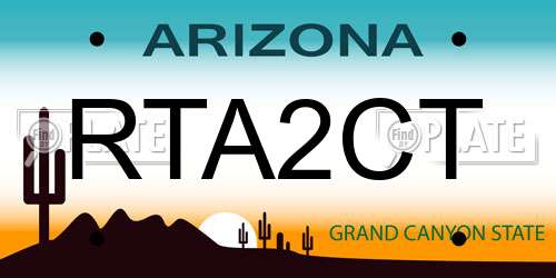 RTA2CT Arizona License Plate