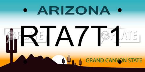 RTA7T1 Arizona License Plate