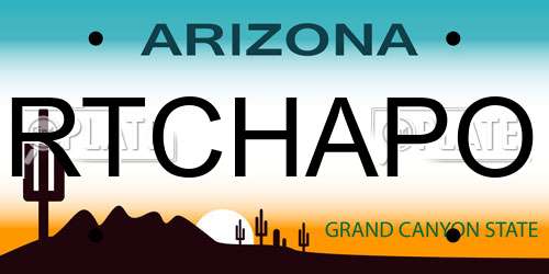 RTCHAPO Arizona License Plate