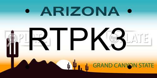RTPK3 Arizona License Plate
