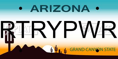RTRYPWR Arizona License Plate