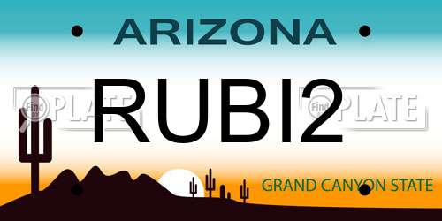 RUBI2 Arizona License Plate