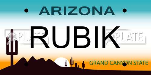 RUBIK Arizona License Plate
