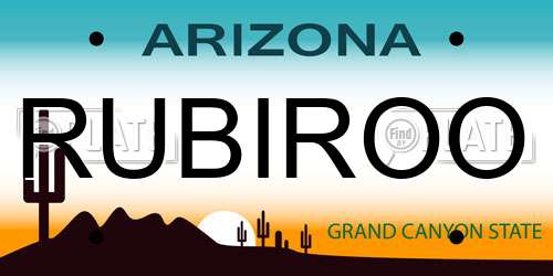 RUBIROO Arizona License Plate