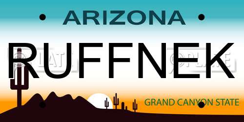 RUFFNEK Arizona License Plate