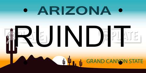 RUINDIT Arizona License Plate