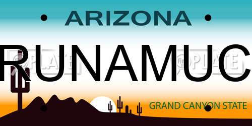 RUNAMUC Arizona License Plate