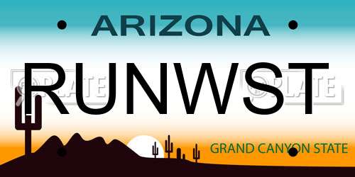 RUNWST Arizona License Plate