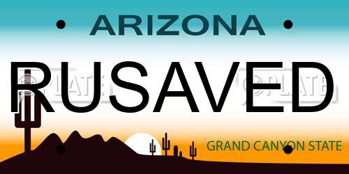 RUSAVED Arizona License Plate