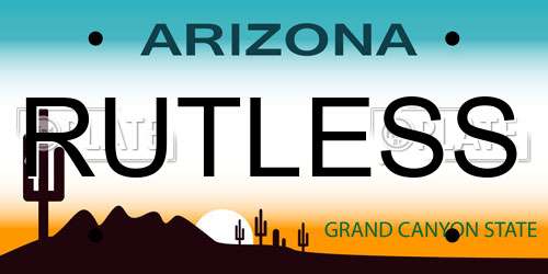 RUTLESS Arizona License Plate