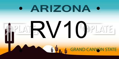 RV10 Arizona License Plate