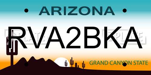 RVA2BKA Arizona License Plate