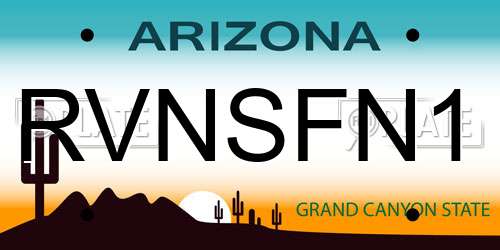 RVNSFN1 Arizona License Plate