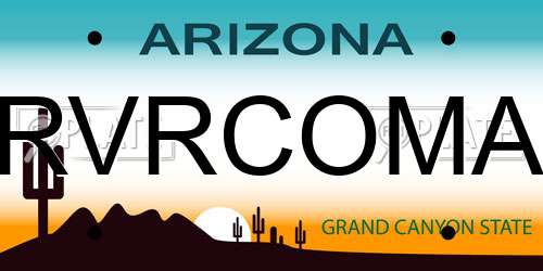 RVRCOMA Arizona License Plate