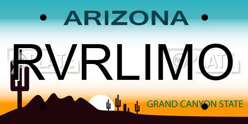 RVRLIMO Arizona License Plate