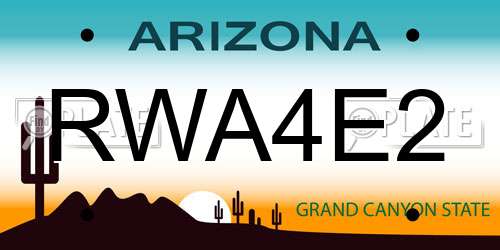 RWA4E2 Arizona License Plate