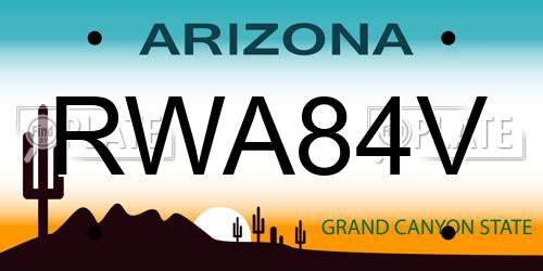 RWA84V Arizona License Plate