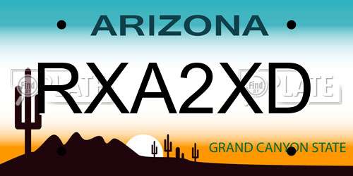 RXA2XD Arizona License Plate