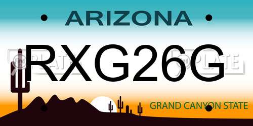 RXG26G Arizona License Plate