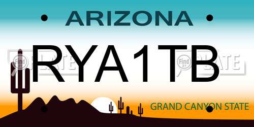 RYA1TB Arizona License Plate