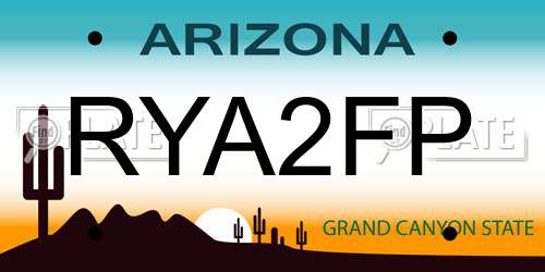 RYA2FP Arizona License Plate
