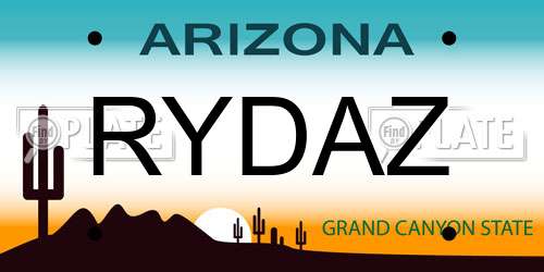 RYDAZ Arizona License Plate