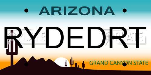 RYDEDRT Arizona License Plate