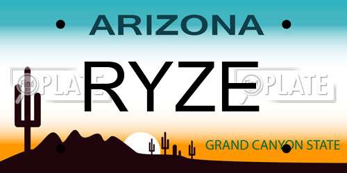 RYZE Arizona License Plate