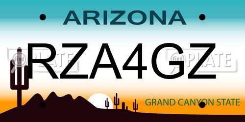 RZA4GZ Arizona License Plate