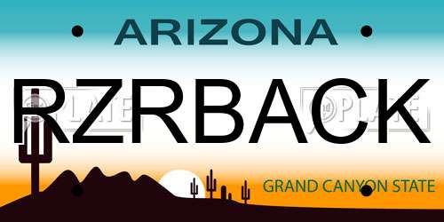 RZRBACK Arizona License Plate