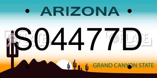 S04477D Arizona License Plate