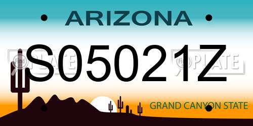 S05021Z Arizona License Plate