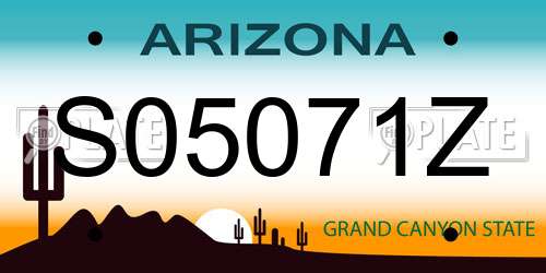 S05071Z Arizona License Plate