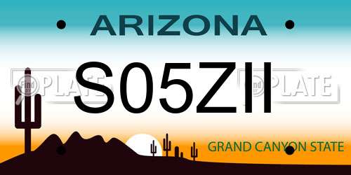 S05ZII Arizona License Plate