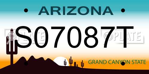 S07087T Arizona License Plate