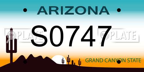 S0747 Arizona License Plate