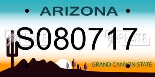 S080717 Arizona License Plate