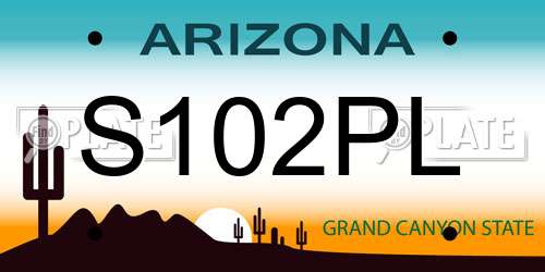 S102PL Arizona License Plate