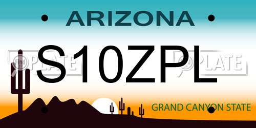 S10ZPL Arizona License Plate