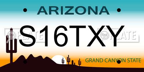 S16TXY Arizona License Plate