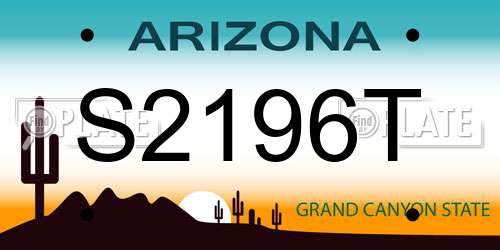 S2196T Arizona License Plate