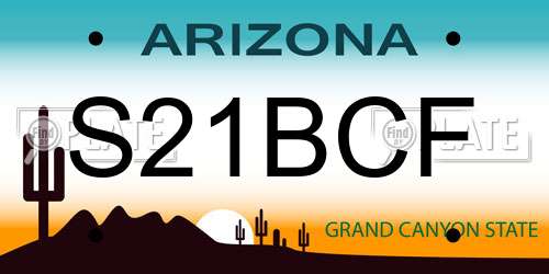 S21BCF Arizona License Plate