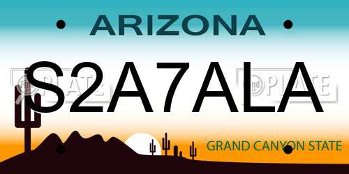 S2A7ALA Arizona License Plate