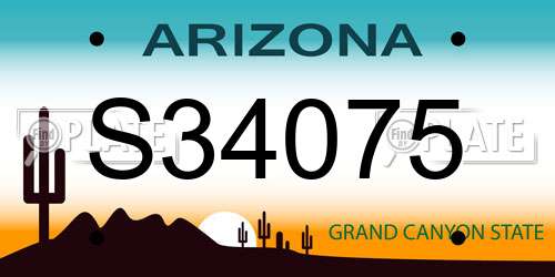 S34075 Arizona License Plate