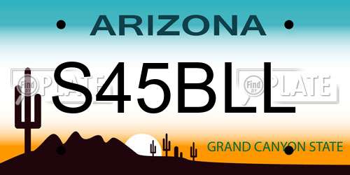 S45BLL Arizona License Plate