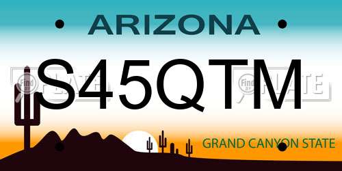 S45QTM Arizona License Plate